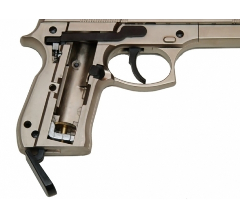Пневматический пистолет Umarex Beretta 92 FS Никель с чёрн. накладками (аналог беретты 92)