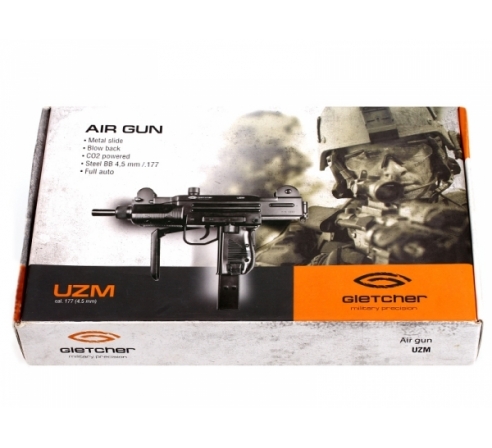 Пневматический пистолет Gletcher UZM (аналог узи)