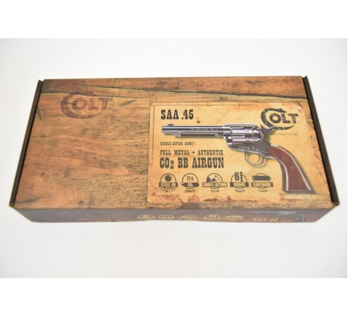 Пневматический револьвер Colt SAA 45 BB blued, кал. 4,5мм 