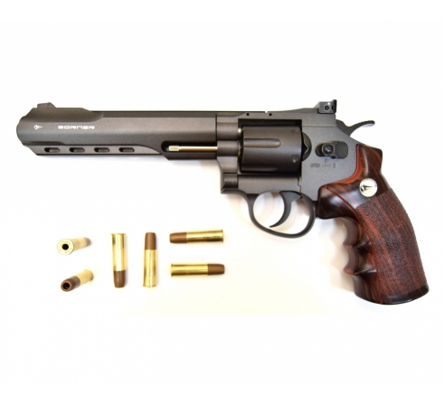 Пневматический револьвер Borner Super Sport 702 с фальшпатронами (аналог Смита-Вессона 4 дюйма)
