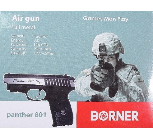 Пневматический пистолет Borner Panther 801 (аналог зиг зауэра 232)