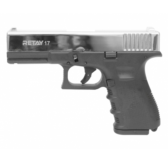 Пистолет охолощенный СХП  RETAY 17 (Glock) 9mm P.A.K, никель