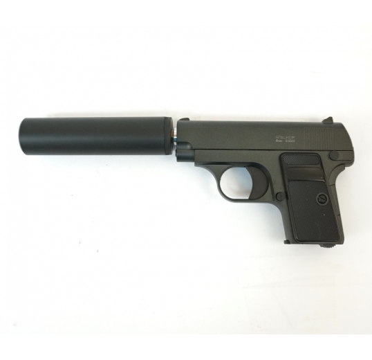 Пневматический пистолет спринговый Stalker SA25S (аналог Colt 25) + имитация глушителя